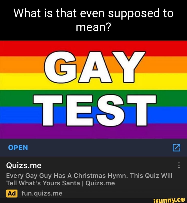 What Is That Even Supposed To Mean Gay Test Open Quizs Me Every Gay