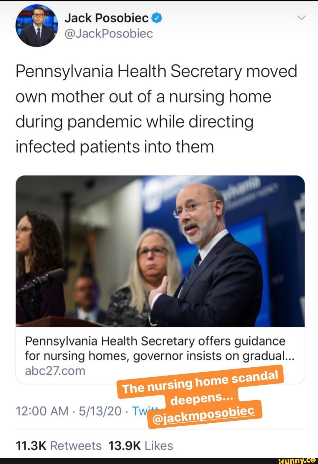 pennsylvania-health-secretary-moved-own-mother-out-of-a-nursing-home