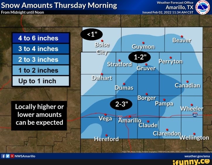 Snow Amounts Thursday Morning From Midnight until Noon 4 to 6 inches 3 ...