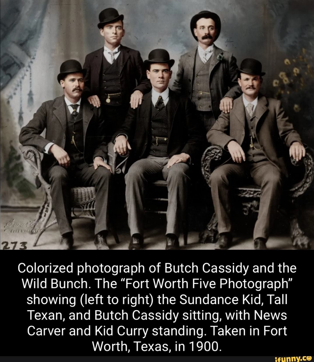 Colorized Photograph Of Butch Cassidy And The Wild Bunch. The "Fort ...