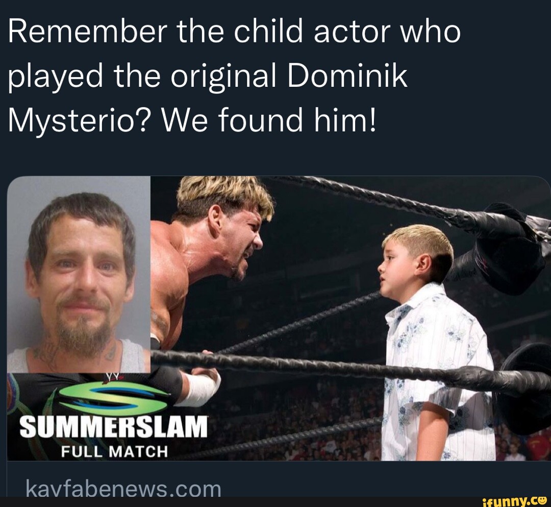 Remember The Child Actor Who Played The Original Dominik Mysterio? We ...