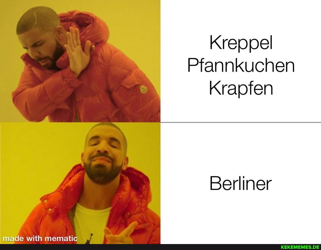 Kreppel
Pfannkuchen
Krapfen
Berliner