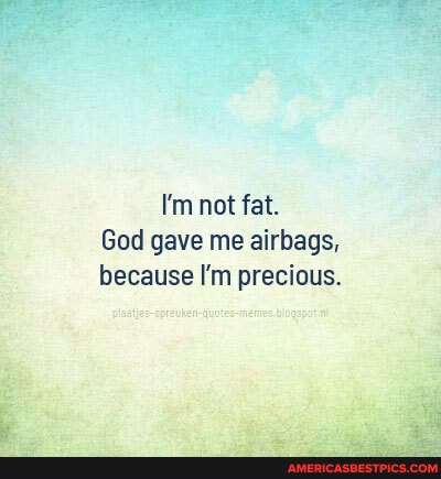 I'm not fat.
God gave me airbags, because I'm precious.
het -quot