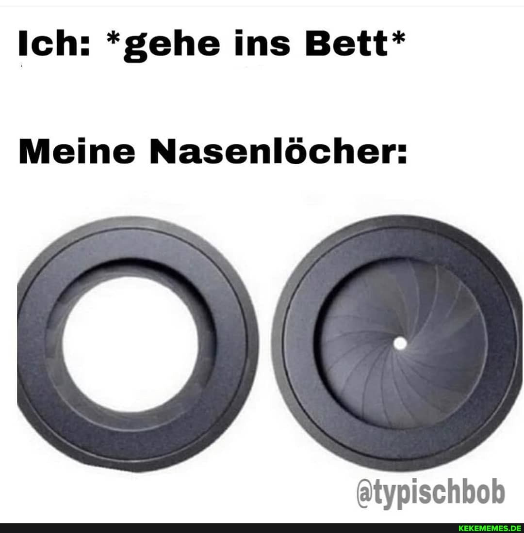 Ich: *gehe ins Bett*
Meine Nasenlöcher:
atypischbob