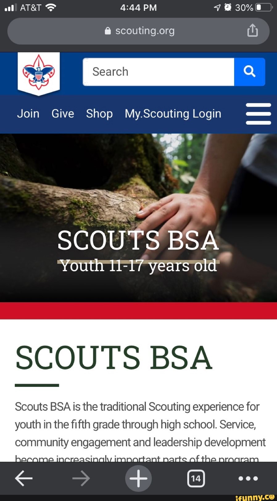 PM CC Th Seareh Join Give Shop My Scouting Login SCOUTS BSA Youth 11 