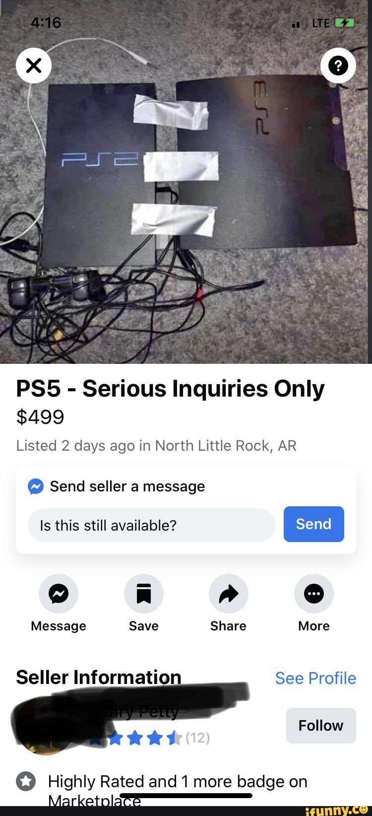 - Serious Inquiries Only
$499
Listed 2 days ago in North Little Rock, AR
@ Send seller a message
Is this still available?
Message Save Share
Seller Informatio See Profile
Follow
Highly Rated and 1 more badge on