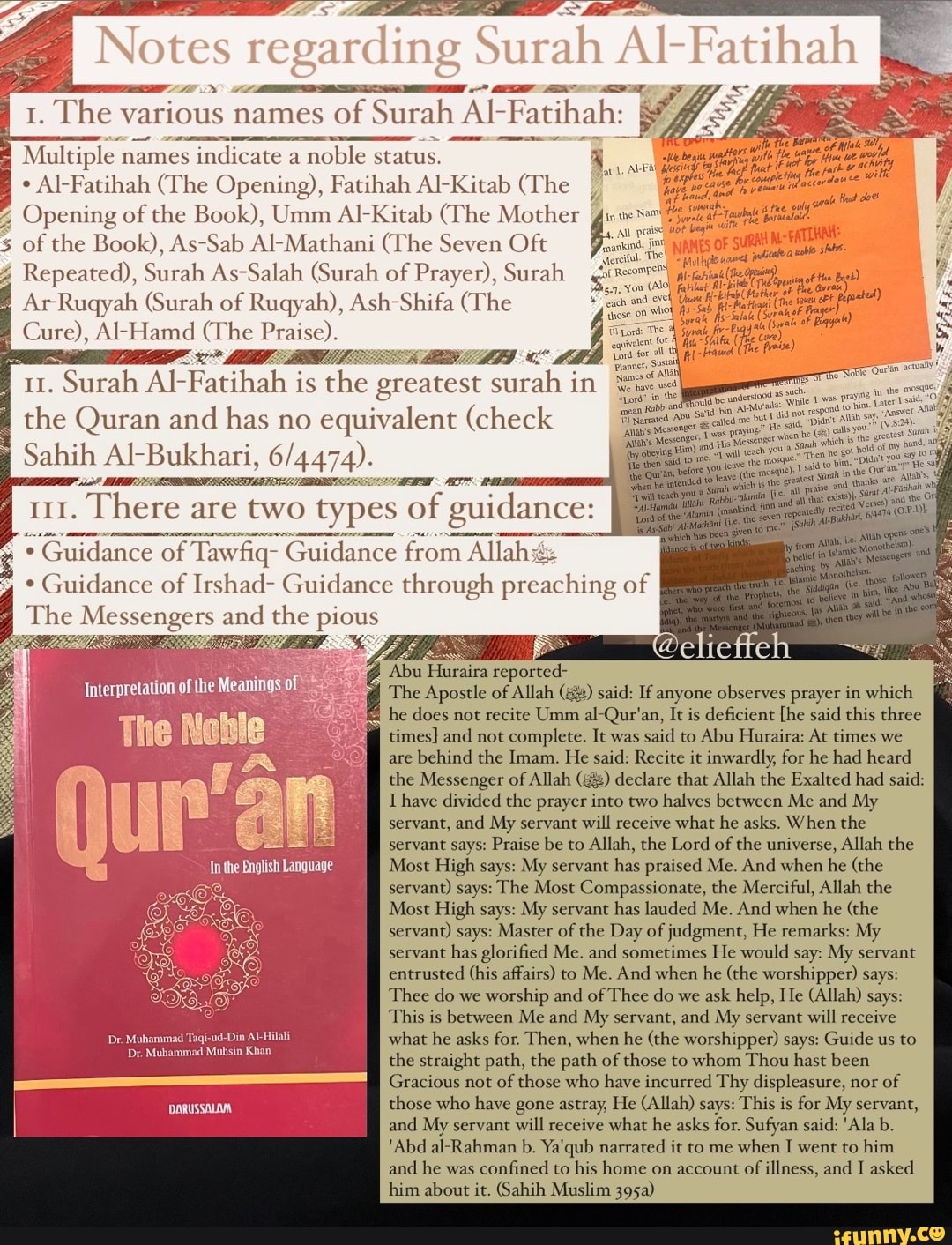 I 1. The v var ious names of Surah Al- I ah: Multiple names indicate a ...
