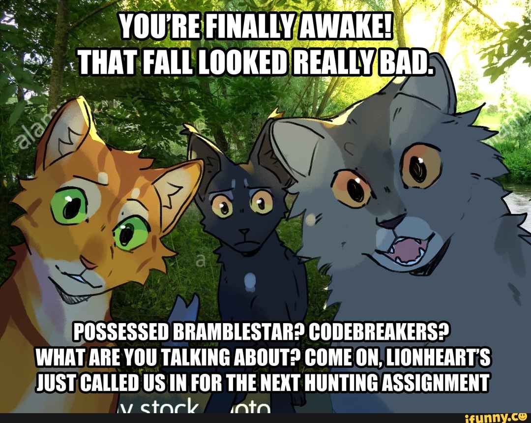 You Re Finally Awake That Fall Looked Really Bad Possessed Bramblestar Codebreakers What Are You Talking About Come On Lionheart S Just Called Us In For The Next Hunting Assignment Ypetnncl Ntn