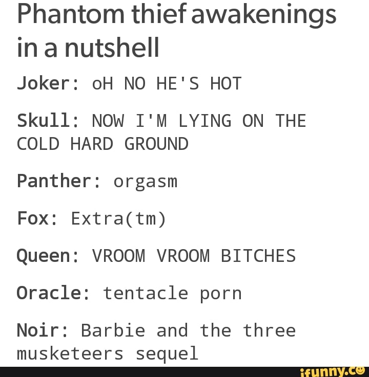 720px x 737px - Phantom thief awakenings in a nutshell Joker: oH N0 HE'S HOT ...