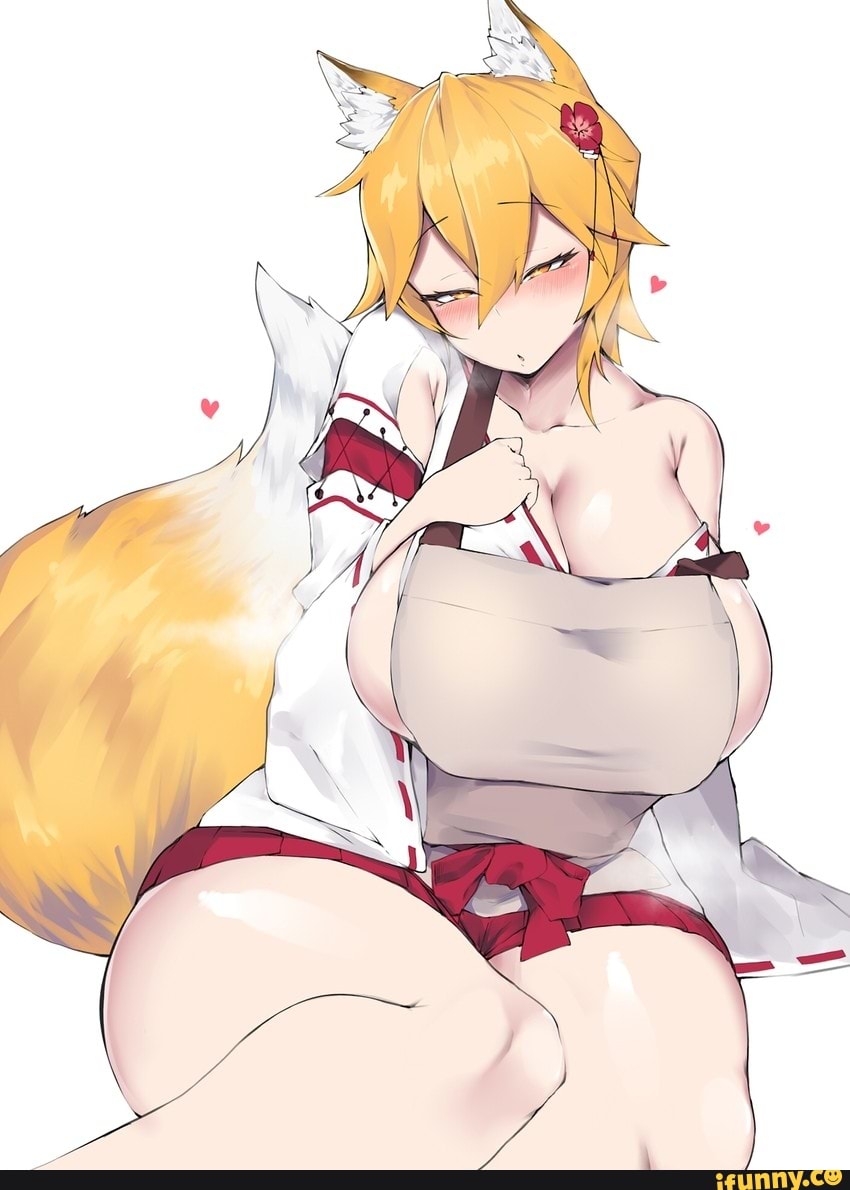 older, kitsune, foxgirl, tail, shrinemaiden, chamchami, bigboobs, thickthig...