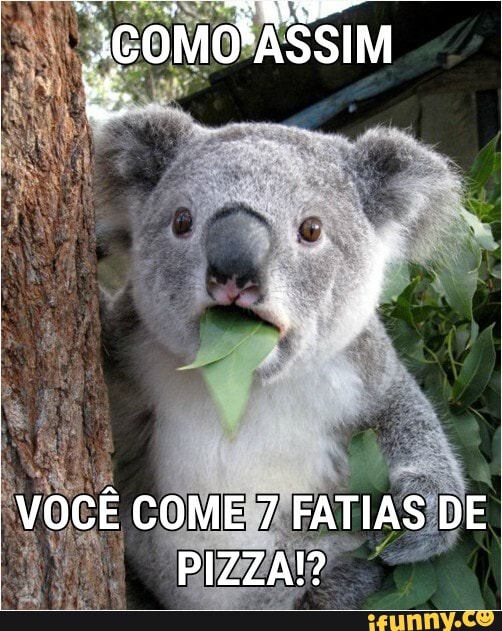 "JgOMO AASSIM
VOCÊ COME 7 FATIAS DE I PIZZA?