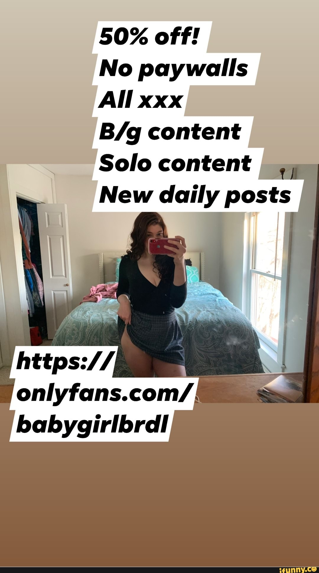 50% off! No paywalls All xxx content Solo content New daily posts baby -  iFunny