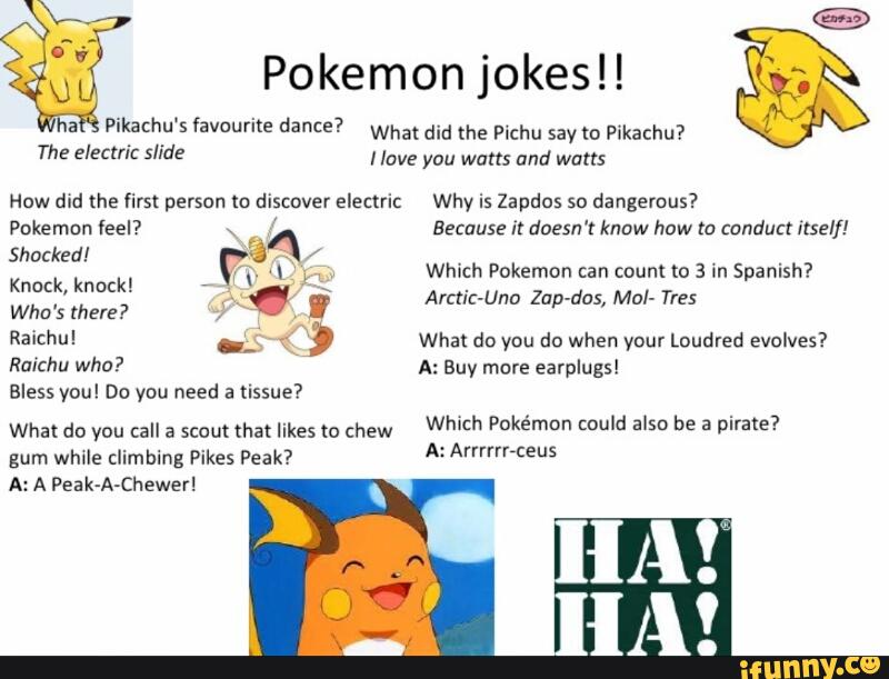 Pokemon Jokes Pik Achus Favourite Dance What Did The