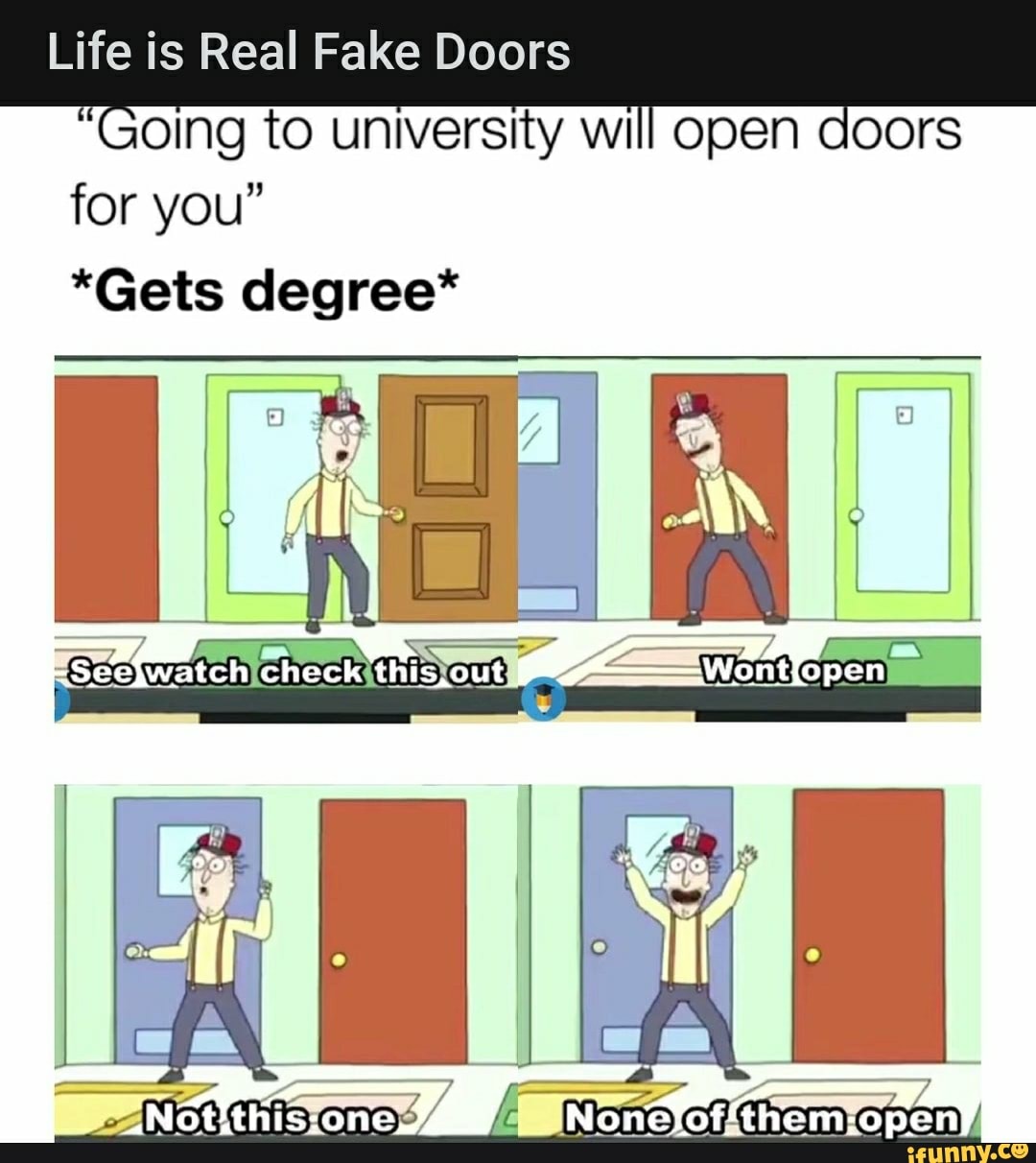 They they are going to the university. Фейковая дверь Дорс. Real fake Doors. Фейковая дверь из Doors. Will you open the Door.