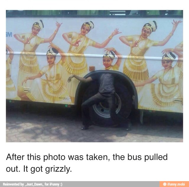 After this photo was taken, the bus pulled
out. It got grizzly.