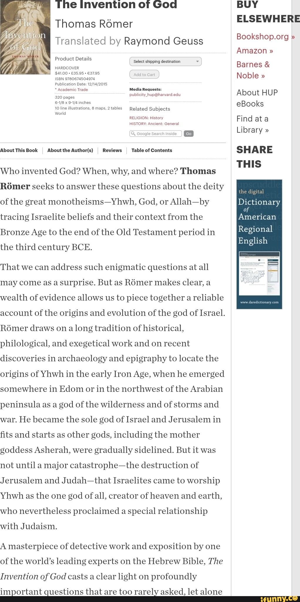 the-invention-of-god-i-thomas-romer-translated-by-raymond-geuss-product