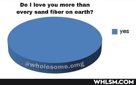 Do I love you more than every sand fiber on earth?
yes