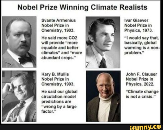 Nobel Prize Winning Climate Realists Svante Arrhenius Nobel Prize in ...