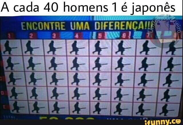 A cada 40 homens 1 é japonês