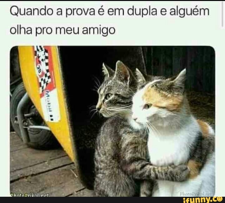 Quando a prova é em dupla e alguém
olha pro meu amigo