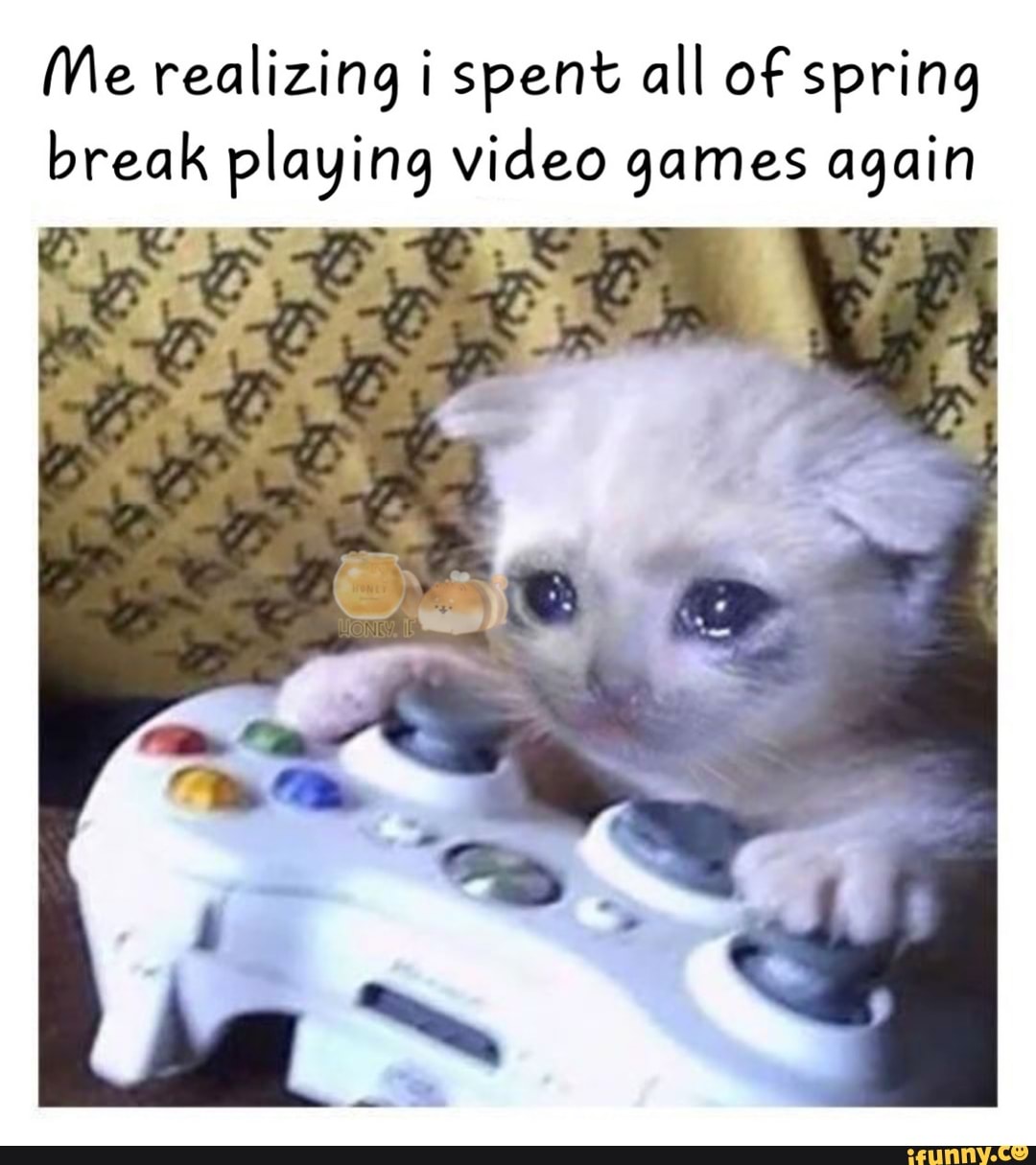 Me realizing i spent all of spring break playing video games again
