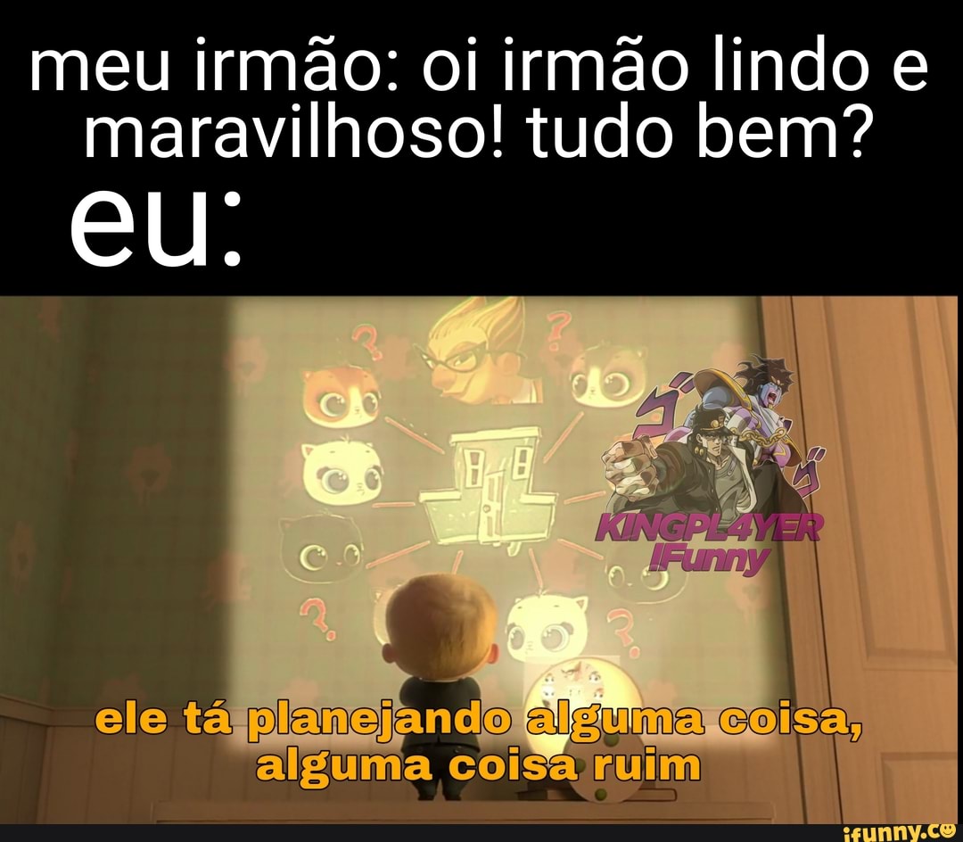 meu irmão: oi irmão lindo e maravilhoso! tudo bem?
gumalcoisa,
eu.
tá