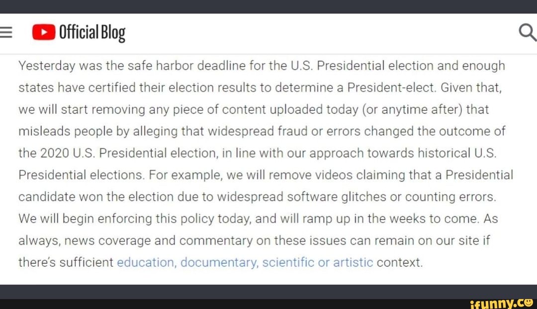 = Official Blog Q Yesterday was the safe harbor deadline ...