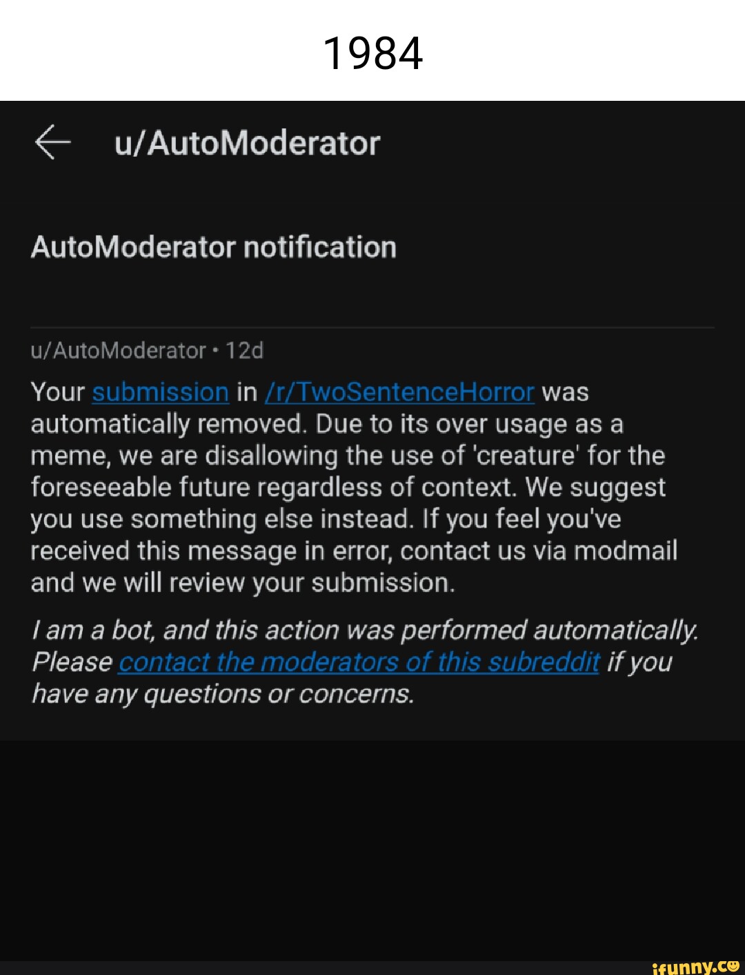 1984 AutoModerator notification Your submission in vS en was ...