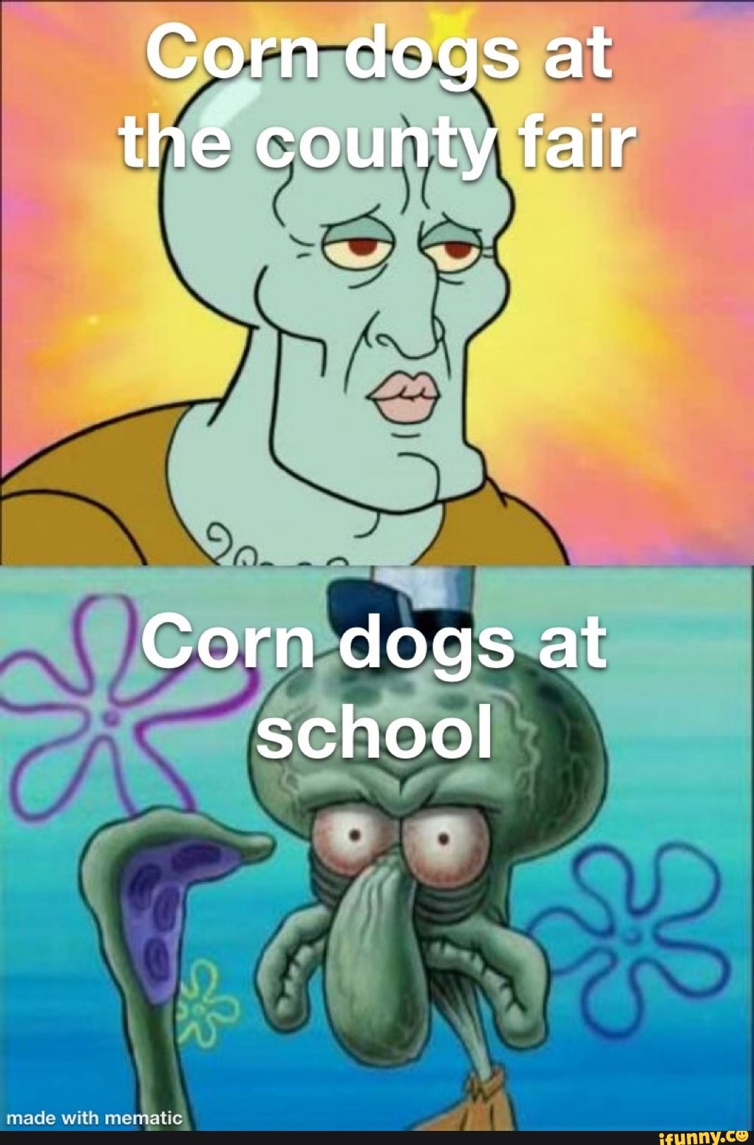 Corn dogs at the county fair
Corn dogs at school
made