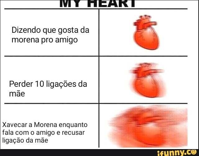 Dizendo que gosta da
morena pro amigo
Perder 10 ligações da
mãe
Xavecar a Morena enquanto
fala com o amigo e recusar
ligação da mãe
