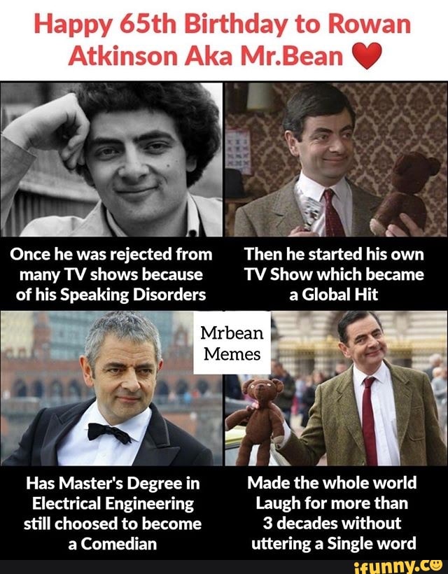 Happy 65th Birthday to Rowan Atkinson Aka Mr.Bean Y I La Once he was