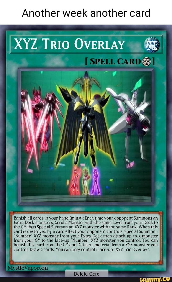 Another week another card SPELL [XYZ Banish all cards in your hand (min.5);  Each