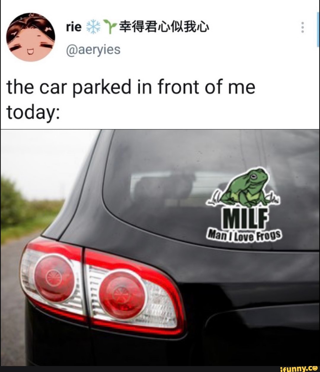 the car parked in front of me
today: