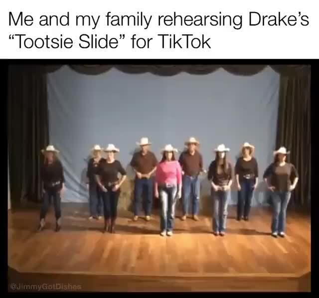 Me and my family rehearsing Drake's "Tootsie Slide" for TikTok - )