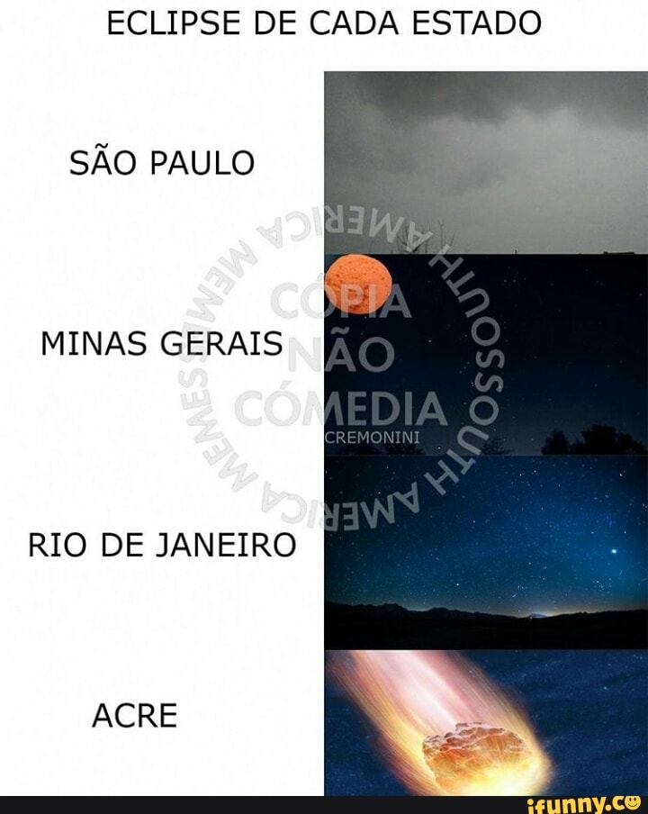 ECLIPSE DE CADA ESTADO
SÃO PAULO
MINAS GERAIS
RIO DE JANEIRO
ACRE
