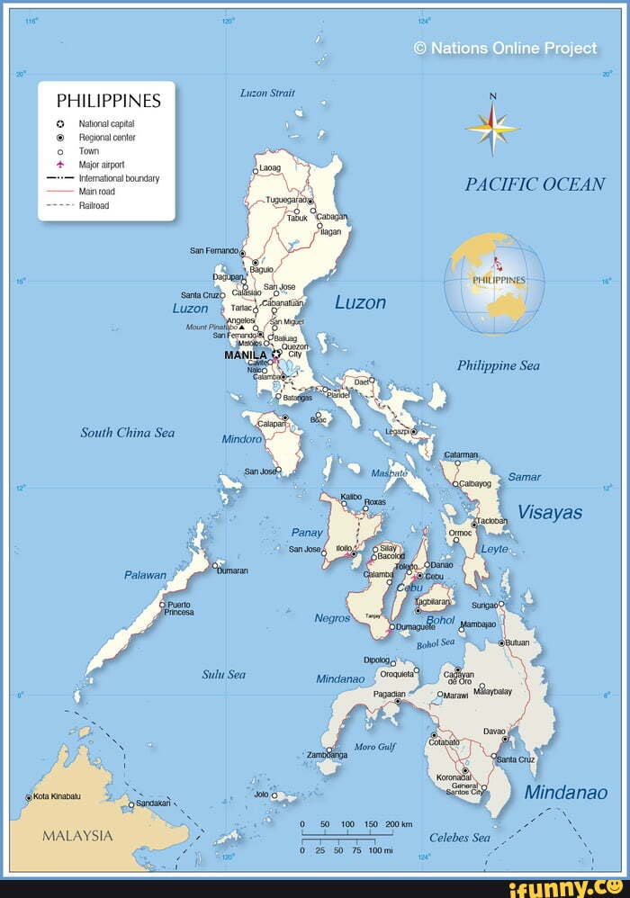 Nations Online Project de PHILIPPINES. capital PACIFIC OCEAN Mindanao ...