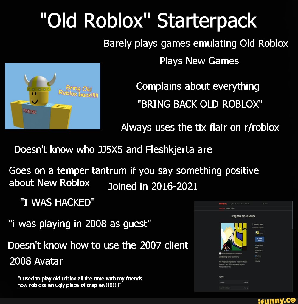 Funny 2016 Roblox avatars starter pack, /r/starterpacks