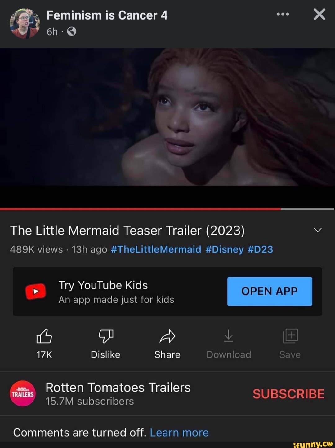 Feminism is Cancer 4 The Little Mermaid Teaser Trailer (2023) v 489K ...