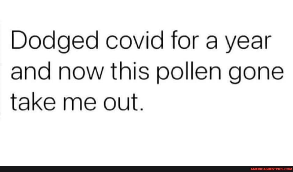 Dodged covid for a year and now this pollen gone take me out.