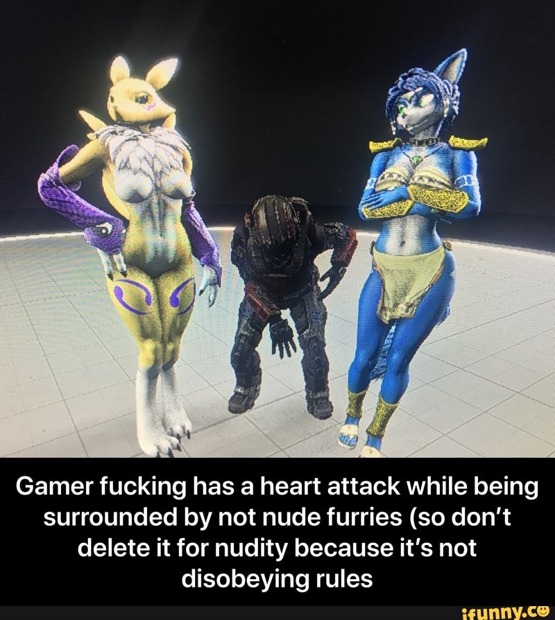 Gamer fucking has a heart attack while being
surrounded by not nude furries (so don't
delete it for nudity because it's not
disobeying rules - Gamer fucking has a heart attack while being surrounded by not nude furries (so don’t delete it for nudity because it’s not disobeying rules