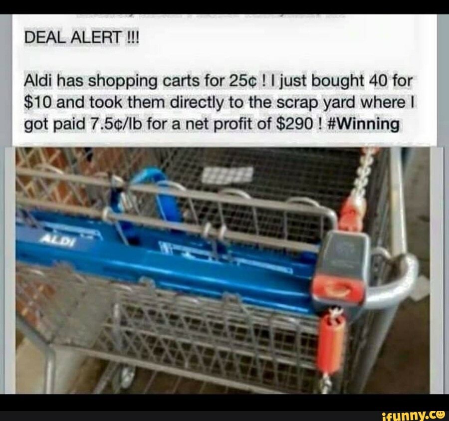 DEAL ALERT Aldi has shopping carts for I I just bought 40 for 10 and