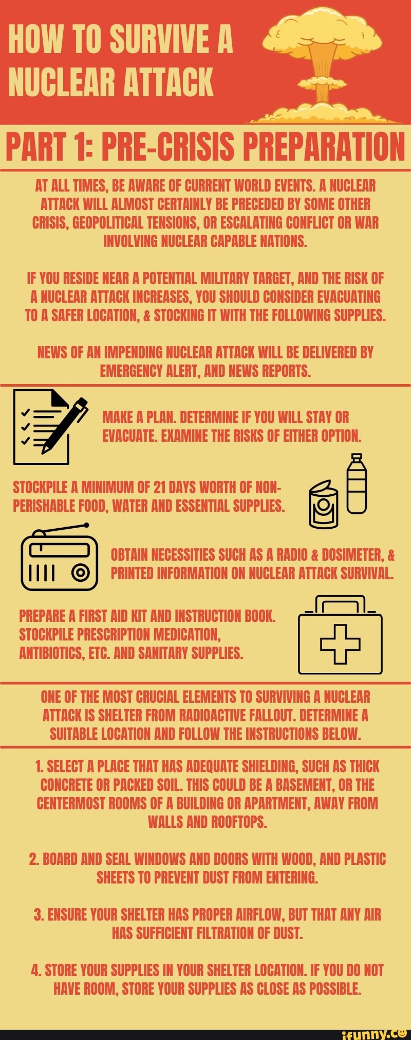 HOW TO SURVIVE NUCLEAR ATTACK PART 1 PREGRISIS PREPARATION AT ALL