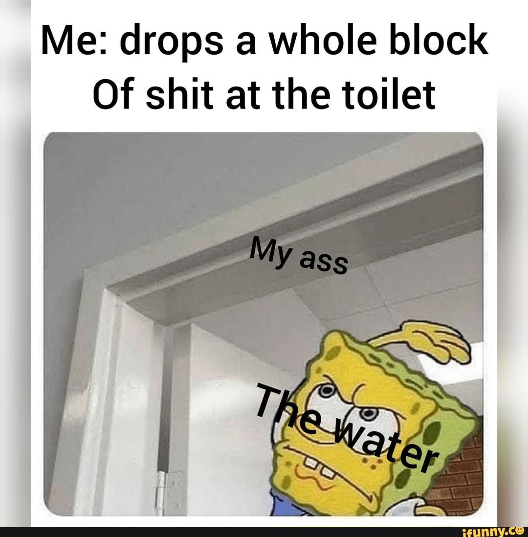 Me: drops a whole block
Of shit at the toilet