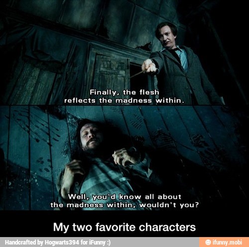 Finally, the fl
sh
reflects the madness within.
My two favorite characters - My two favorite characters