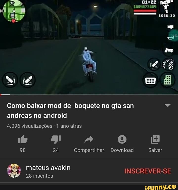 Como baixar mod de boquete no gta san v
andreas no android