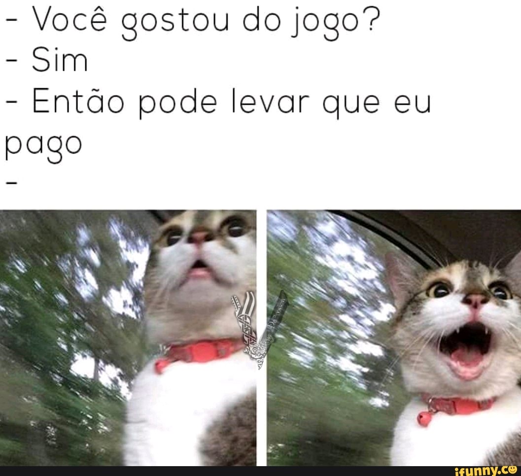 Você gostou do jogo"
Sim
Então pode levar que eu
pago
