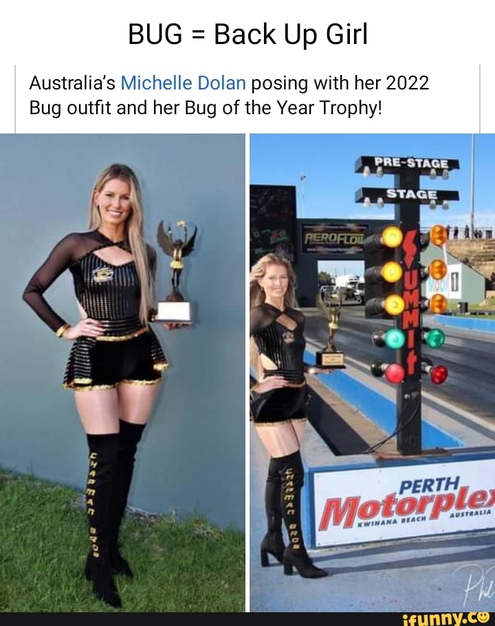 BUG = Back Up Girl Australia's Michelle Dolan posing with her 2022 Bug ...