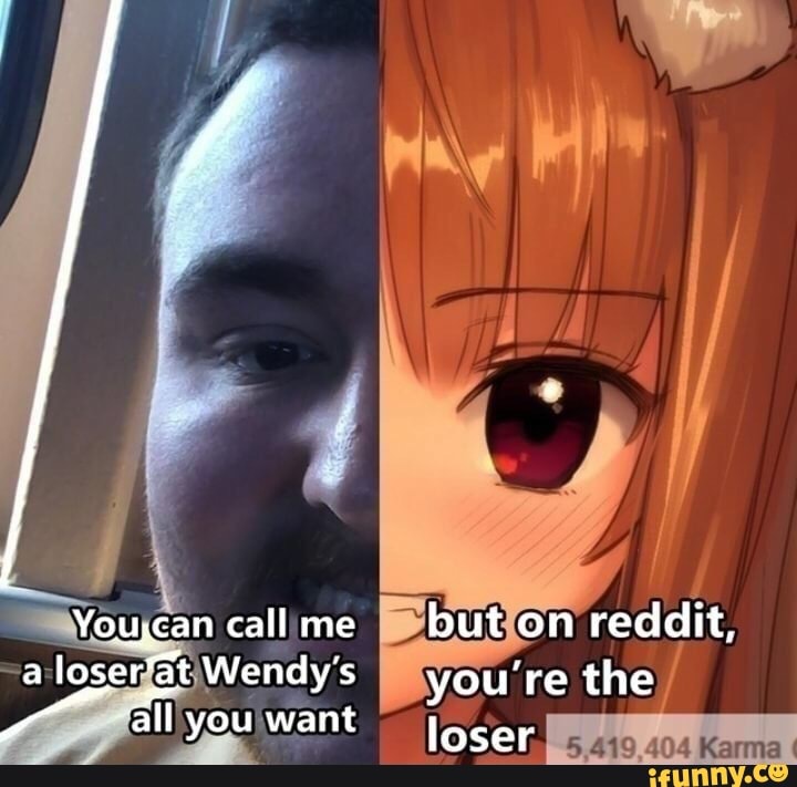 But on reddit, You can call me a loser at Wendy's you're the - iFunny Brazil