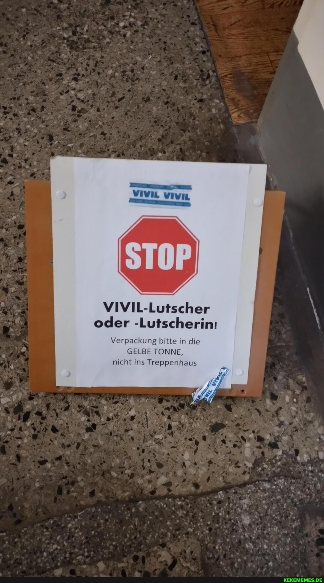 VIVIL-Lutscher oder -Lutscherin: Verpackung bitte in die GELBE TONNE, nicht ins 