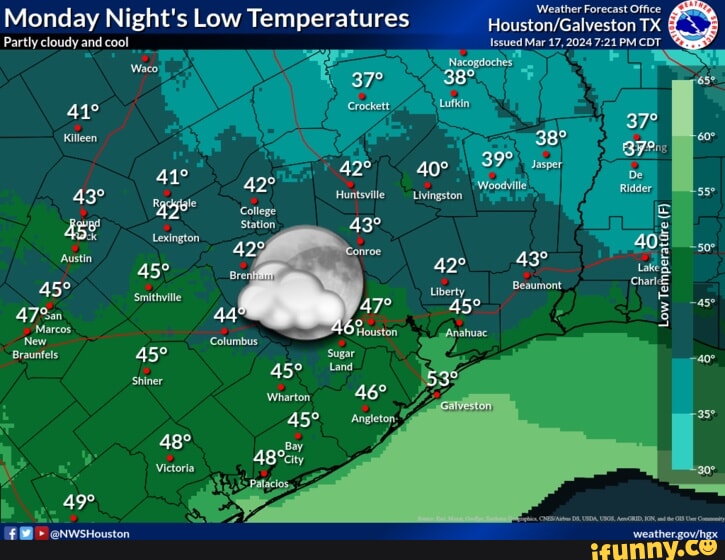 Weather Forecast Office Issued Mar 17, 2024 PM Monday Night's Low
